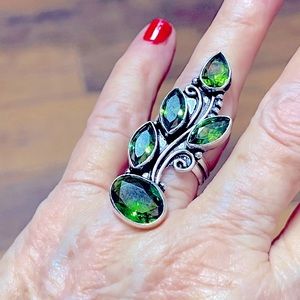 Designer Green Quartz Ring